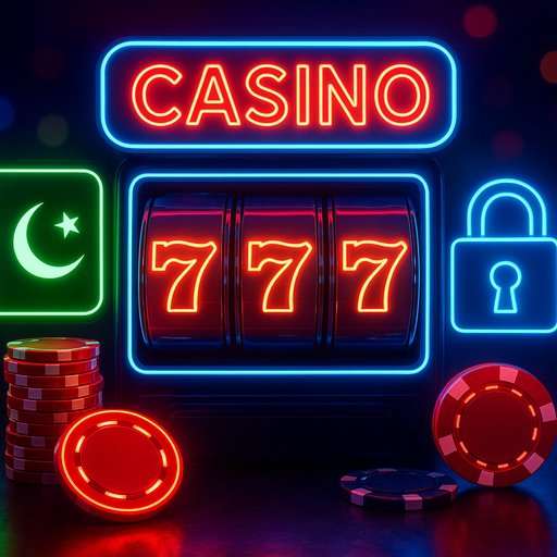 A vibrant P666 casino banner showing neon lights, spinning reels, and a secure gaming environment. The design emphasizes excitement and trust for players in Pakistan, especially in Karachi and Lahore. The banner conveys a modern online casino mood with bold colors and premium graphics.
