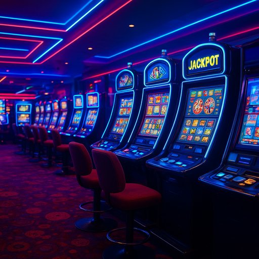 P666 hero banner: a vibrant casino lobby with neon lights and rows of slot machines, inviting players to try online casino games. The mood is energetic, modern, and trustworthy for casual and serious players alike.
